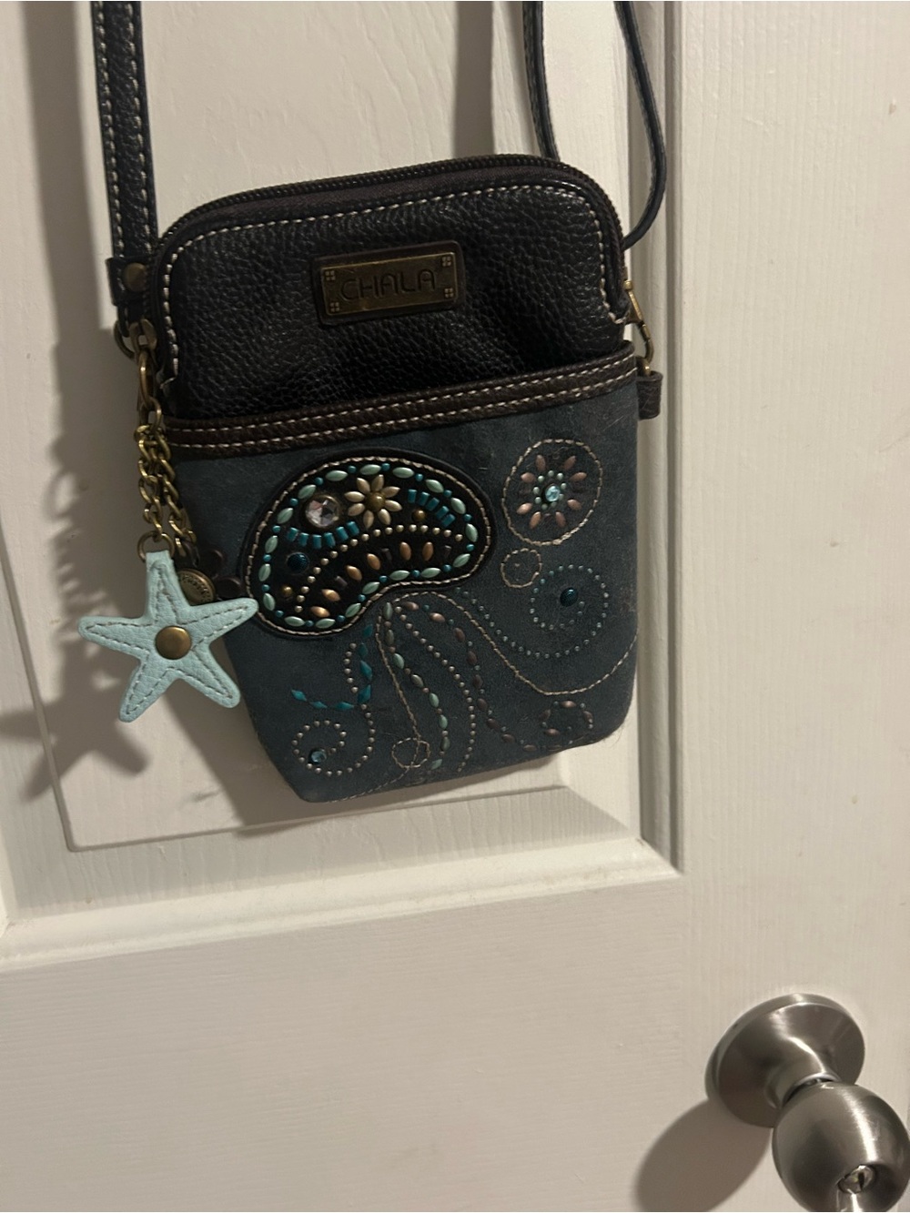 Chala Black and Teal Jellyfish Crossbody Bag